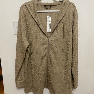 Bloomchic Tan Hooded Cardigan